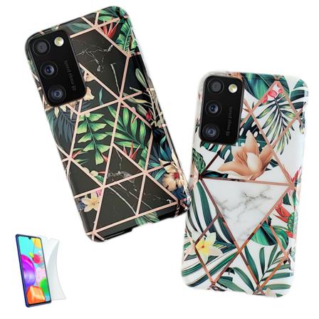 Samsung Galaxy A41 - Geometrinen kukkakuori Svart