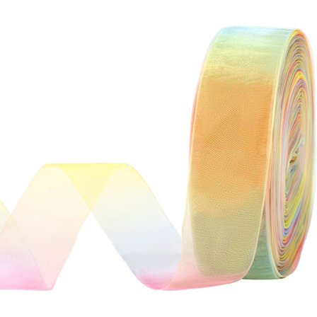 Ren Organza Bånd, 2,5 cm Premium Skinnende Chiffon til Gaveindpakning og Festdekorationer, Håndværksbånd
