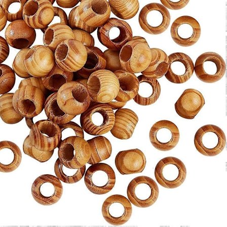 100 KPL Mäntypuisia Helmiä, Halkaisija 19 mm, 10 mm Suuri Reikä, Puiset Askarteluhelmet, Makramehelmet, Löysät Välihelmet Makrameaskarteluun