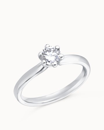 Solitärring Cleo 18K Platina Naturlig Diamant 0.50 Carat - Förlovningsringar & Vigselringar hos Vanbruun