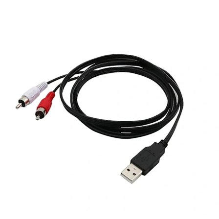 1,5 m USB A Uros - 2x RCA Phono Uros AV-kaapeli Johto PC TV Aux Ääni Video Adapteri