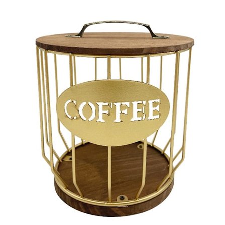 Hult Koffeekapsel Oppbevaringskurv Frukt Koffeekapsel Organizer Holder Cafe Hotell Gull