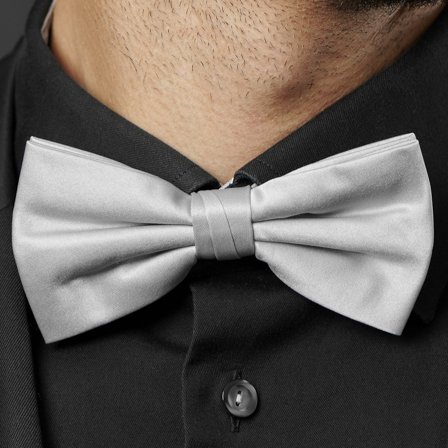 Light Grey Basic Pre-Tied Bow Tie for Men - Pre-tied bow ties