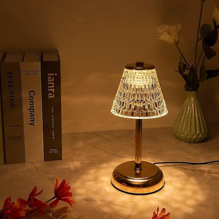 Kristalli pöytälamppu koristeellinen taiteellinen USB makuuhuone tyttöjen huone