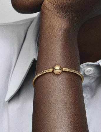 Pandora Snake Chain 14K Gold-Plated Bracelet - Gold - 19 CM