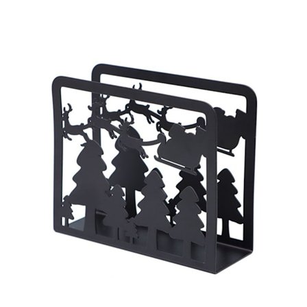 Servetthållare Metall Svart Jul Servetthållare, Jul Hem Restaurang Bordsdekoration 04