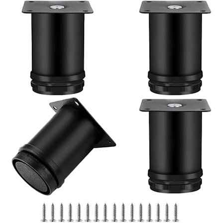 4 stk. Justerbare møbelben, runde møbelfødder i metal S