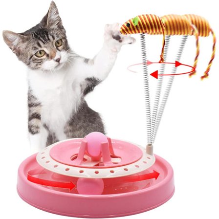 Interaktiv kattleksak, automatisk roterande kattleksak 2 i 1