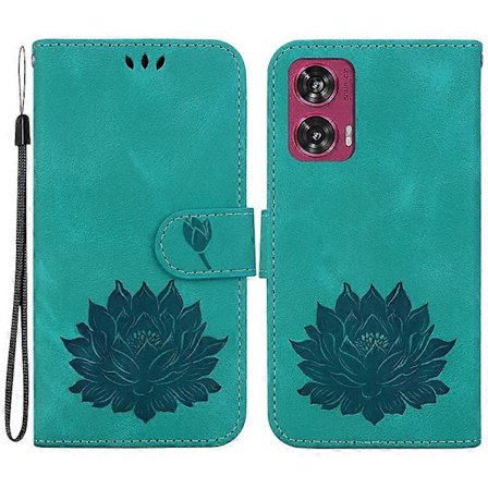 Kompatibelt för Motorola Edge 50 Fusion 5G Plånboksfodral Lotus Prägling Läder Flipfodral