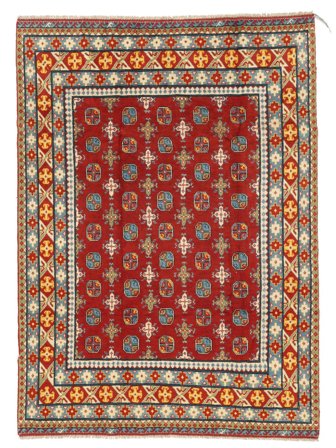 Noué À La Main Afghan Fine Tapis 208X288 De Laine Rouge Foncé/Marron