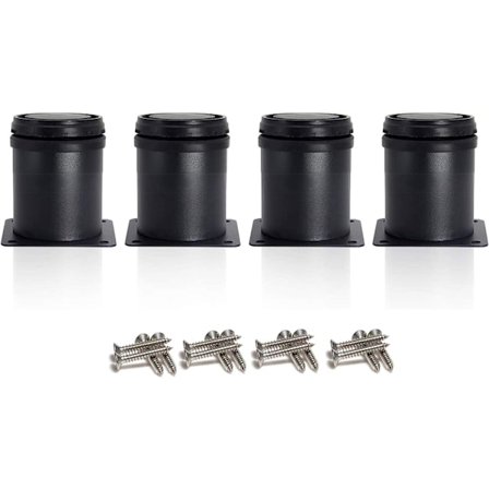 4 Justerbara Svarta Ben 50mm Höjd Tjockare Skåp Ben Bordsben Möbler Ben