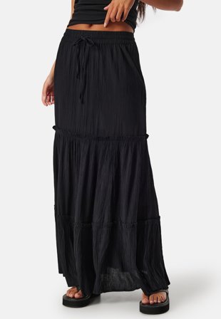 VILA - Vimesa High Waist long skirt - Black - Kläder - - Bubbleroom