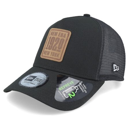 New Era - Zwart trucker Cap - Ne Repreve Newera Black A-Frame Trucker @ Hatstore