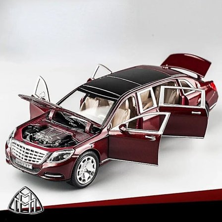 1/24 Maybach S600 Metal Legetøjsbil med Høj Simulation Støbt Metal Legetøj Modeller Køretøjer til Drenge Børn Samling Gave Biler Rød