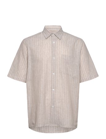 Mads Nørgaard | Cotton Linen Victor Stripe Shirt Ss | XXL