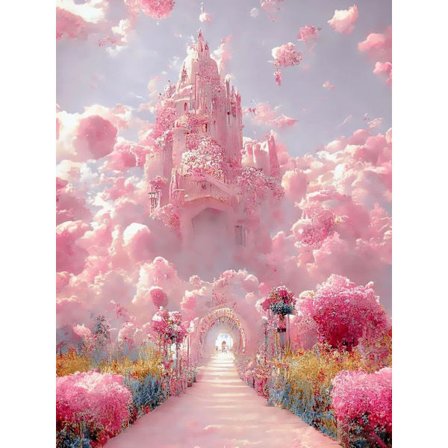 30x40cm Aikuisten ja Lasten 5D DIY Timanttimaalaussetti - Pinkki Fantasia