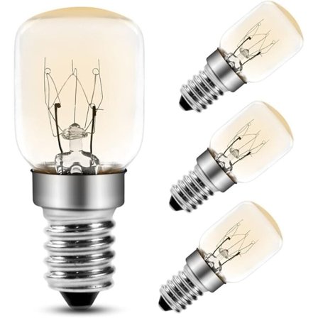25W Ugnslampa, E14 T25 Glödlampa 2200K Varmvit, 300 Grader Pygmy Lampor för Ugn, Mikrovågsugn, Saltlampa, 4-pack