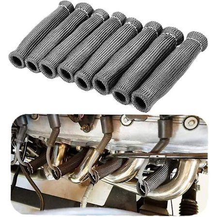 Tändkablar Värmesköld8 delar (svart) Tändkablar isoleringshylsa, 1600 graders tändstiftsskydd