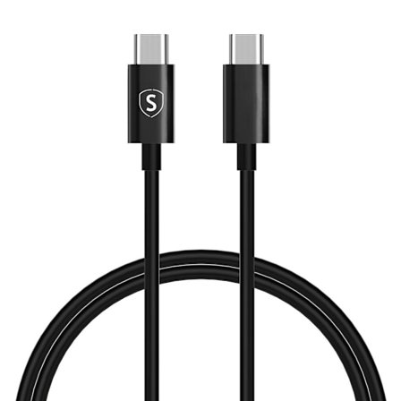 SiGN Snabbladdningskabel USB-C till USB-C 60W, 3A, PD, 1m - Svart
