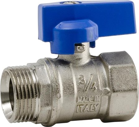 Gelia 3006016702 Kulventil med vred, till fördelare Rak, Installation