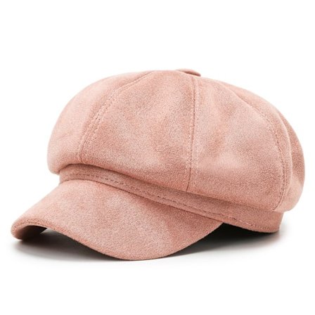 Suede Fashion Ladies Womens Girls Baker Boy Peaked Cap Newsboy Ha