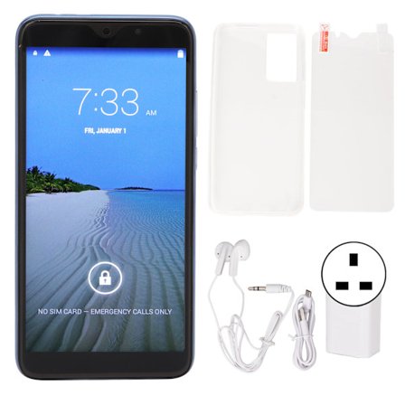 Smartphone 5,72 tommer HD Octa Core 4800mAh 2GB RAM 16GB ROM WiFi Android 11 Blå 100 240V