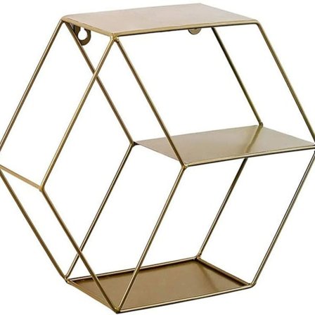 Hexagonale flydende hylder vægmonterede metaltrådshylder passer til KLB