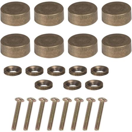 8 kpl koristeellisia kansiruuveja - Kuparipeiliruuvit, kylttitelineen kiinnikkeet (12 mm) - Vintage pronssi