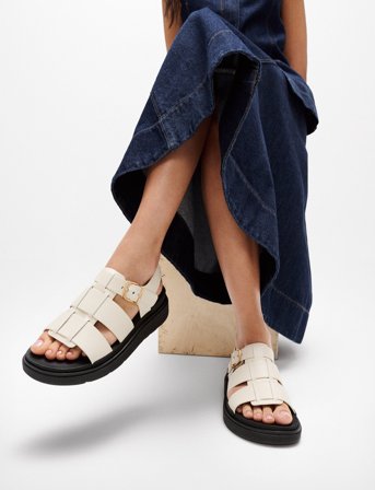 FitFlop Gen-Ff Leather Fisherman Sandals - Cream - 42