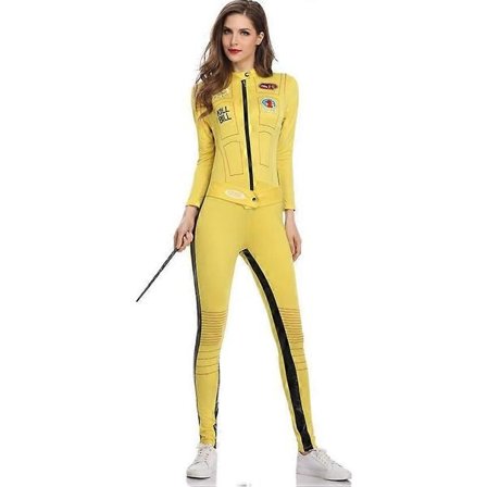 Kill Bill, Bride of Kill Bill, Gul Jumpsuit Cosplay Kostym Gul jumpsuit