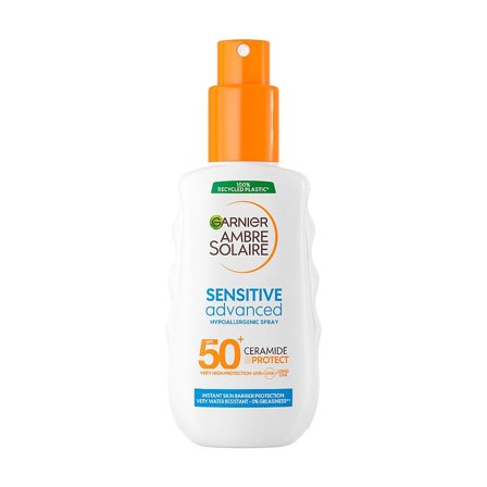 Garnier Ambre Solaire Sensitive Advanced Hypoallergenic Spray SPF 50+ 150 ml, Skincare, Solcreme, Solcreme Til Ansigtet