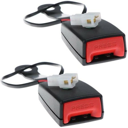 2 stk. Advarsel om spænde til sikkerhedssele til forsæde i bil