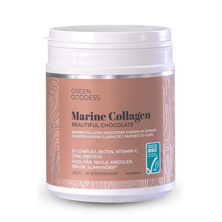 Green Goddess Beautiful Chocolate Marine Collagen 250 g, Helse & Madvarer, Ingredienser, Kollagen