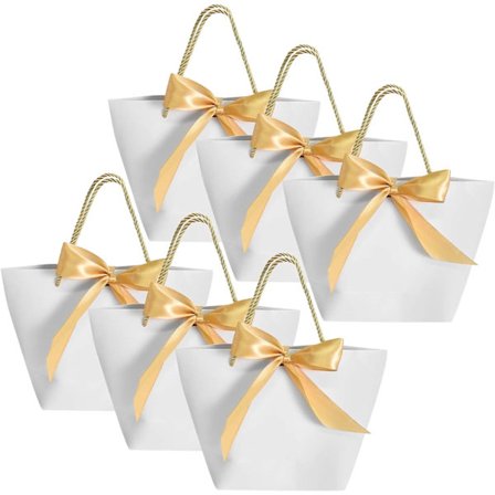 Presentpåsar Stor Kapacitet Pappers Shopping Bag, 6 st Presentinslagning,