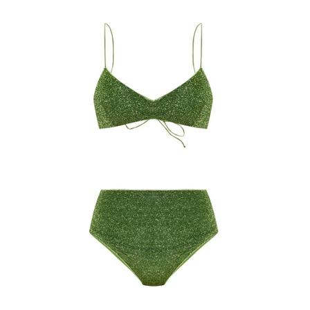 Oseree Bikini with a lurex finish grön, Dam Bikinis, Dam, Storlek: S