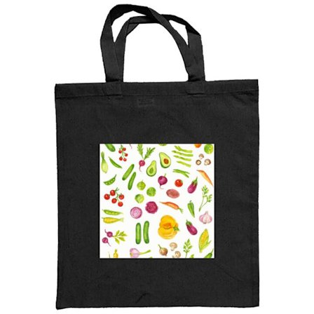 Stoffpose Grønnsaksmønster grønnsaker avocado agurk tomat brokkoli gulrot kjøkken plakat sunt matdesign utskrift