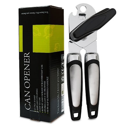 Manuell burköppnare, livsmedelssäker rostfritt stål, slät kant, burköppnare