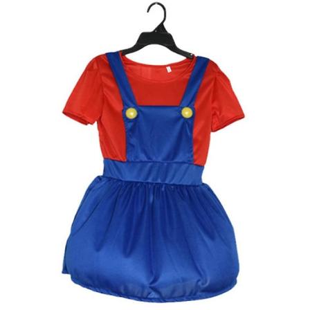 Super Mario Kostyme Voksne Barn Gutt Jente Cosplay Fancy Dress Up Festantrekk Red Girls 7-8 Years