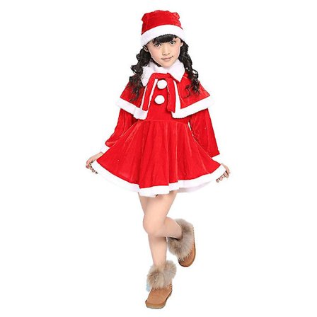 3-8 år julfest Barn Pojkar Flickor Jultomte Cosplay Kostym Outfit Tmall