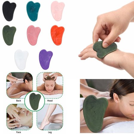 Guasha Plade Rose Kvarts SORT