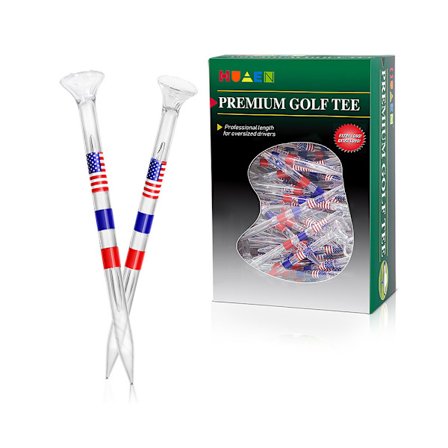 Golf tee kop transparent udskrift flag PC golf tee farverig flag tee