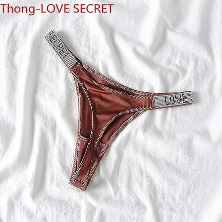 Sexy Dametruse med Krystall Rhinestone Kjærlighet Thong
