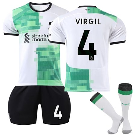 2023-2024 Bortaställ Barn Fotbollströja Kit Nr 4 VIRGIL