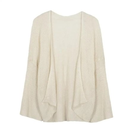Sommer Strikket Cardigan Tynd Cardigan Frakke ABRICOT