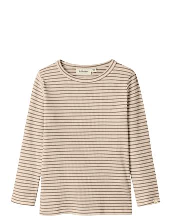 Nmflake Ls Slim Top Lil Tops T-shirts Long-sleeved T-shirts Beige Lil'Atelier