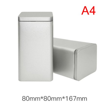 1 stk tedåser Firkantet metalemballage Opbevaringsboks Etui Lille dåse