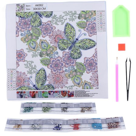 Rhinestone Art Kits DIY 30x30cm Utsökta Ljusa Färger Antioxidant Ingen Blekning för Vuxna Barn AK002