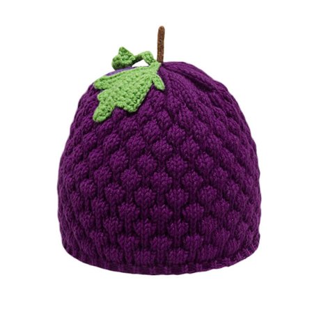 Nydelig Strikket Lue med Frukttema for Kvinner Vintage 2000-talls Fruktdesign Heklet Bretløs Lue Pullover Lue for Vinter Høstbruk