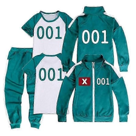 Squid Game 2 Spillere Cosplay Kostyme Treningsdress Komplett Klesett No.001 110cm_ NN