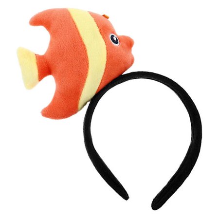 Kostymetilbehør Plysj Hårbøyle Oransje Farge Fiskeform for Familieselskaper Fotosessioner 1 stk